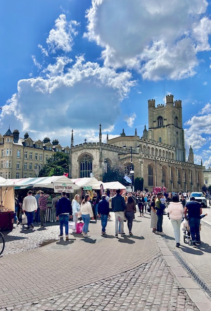 The food market in Cambridge City Centre